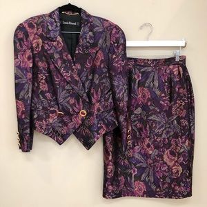 Louis Féraud Floral Jacket & Skirt Set
